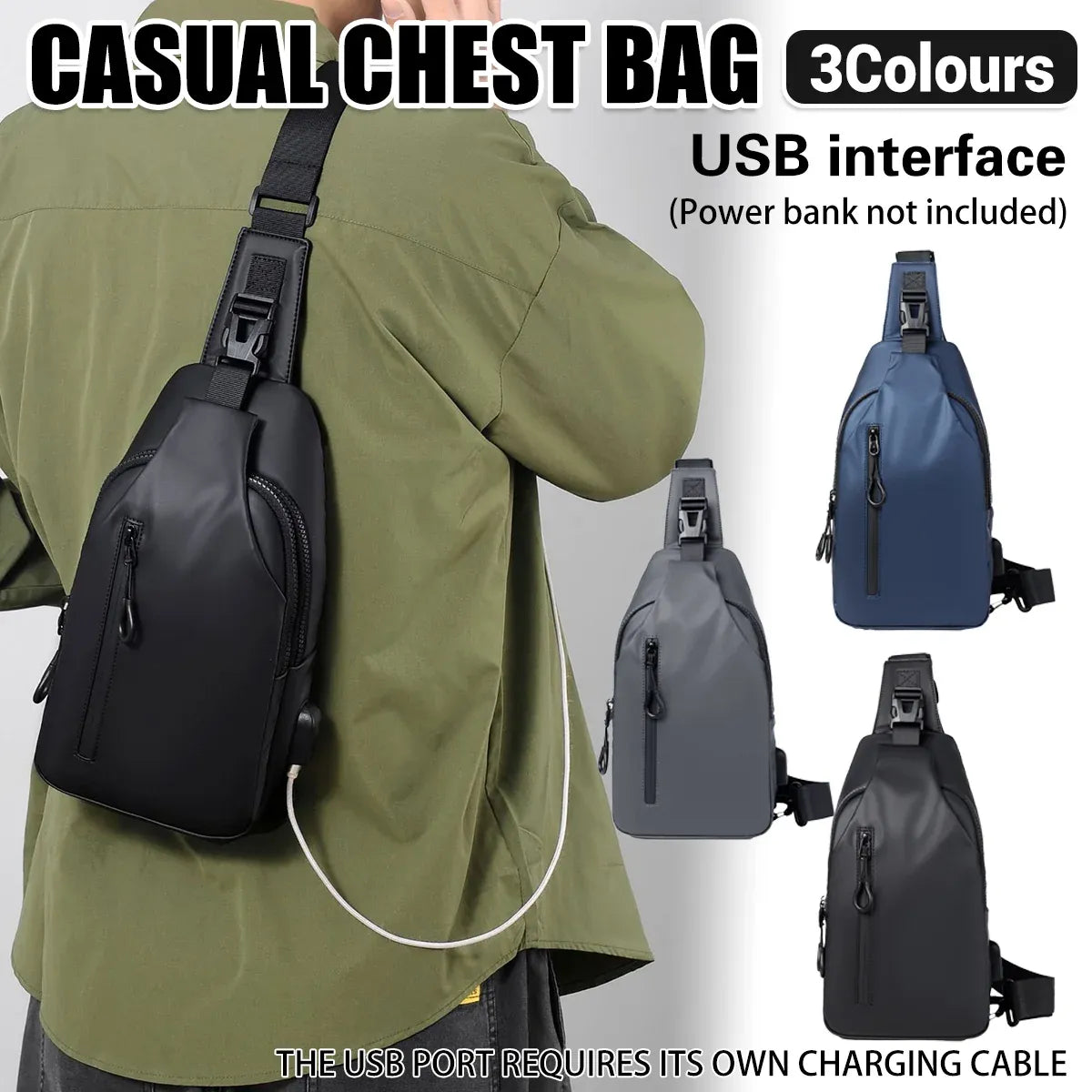 Large Capacity Chest Crossbody Bag Waterproof Durable