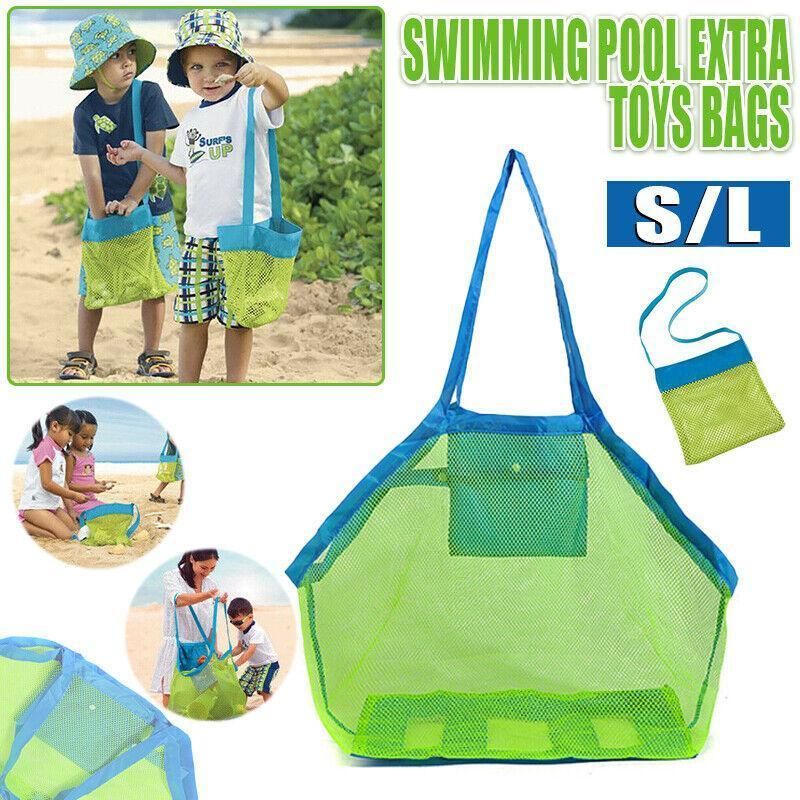 Mesh Beach Toy Bag Sand Away Tote for Swimming Pool Storage S or L