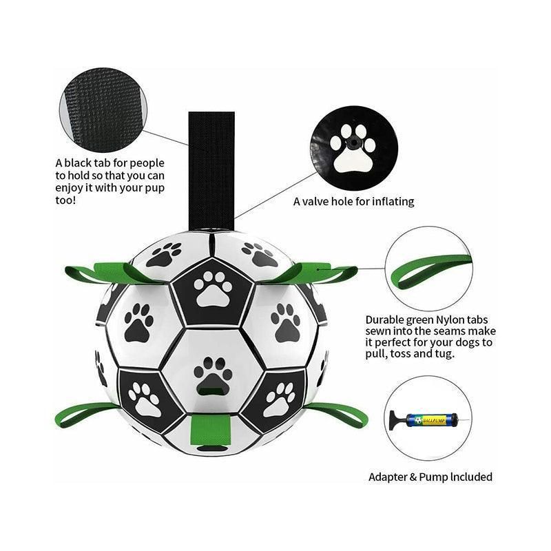 Interactive Pet Football Dog Toys Grab Tabs Outdoor Training Soccer