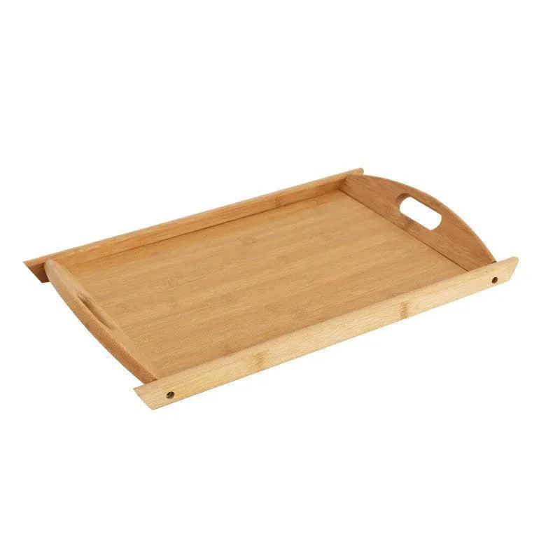 Rectangular Bamboo Serving Tray with Handles, 38 x 26 cm