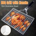 Barbecue Grilling Basket Portable Folding Stainless Steel Grill BBQ