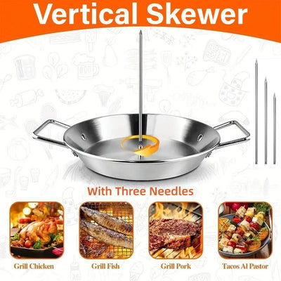 Stainless Steel Vertical Skewer Grill Pan Barbecue Kebab Rack Grill