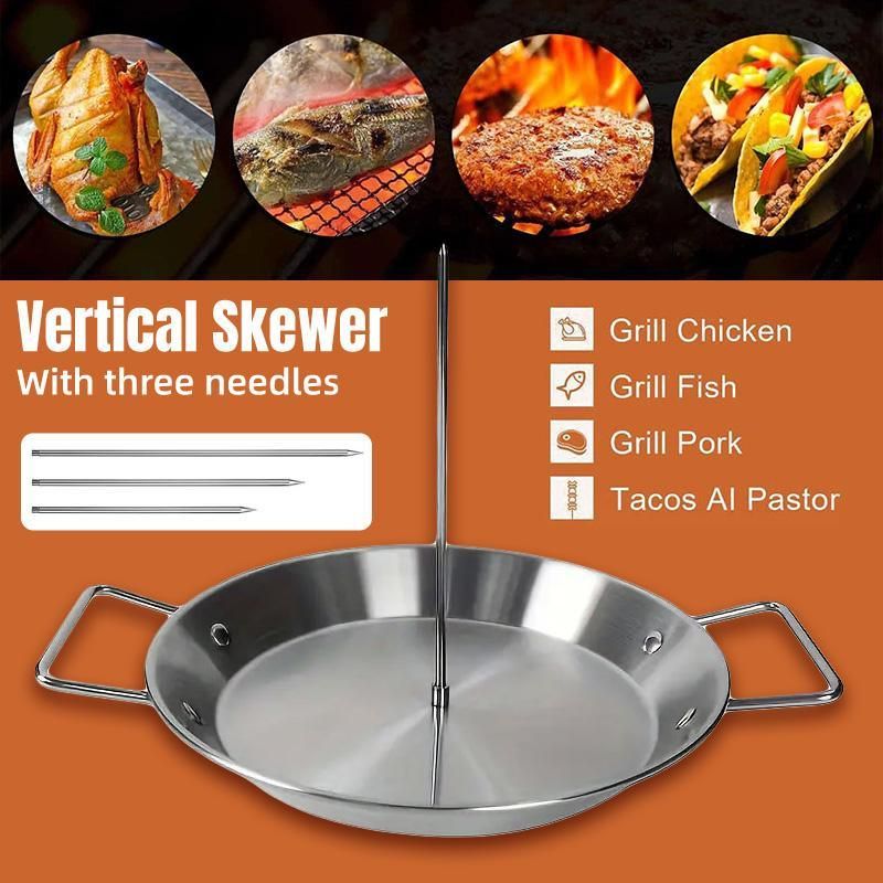 Stainless Steel Vertical Skewer Grill Pan Barbecue Kebab Rack Grill