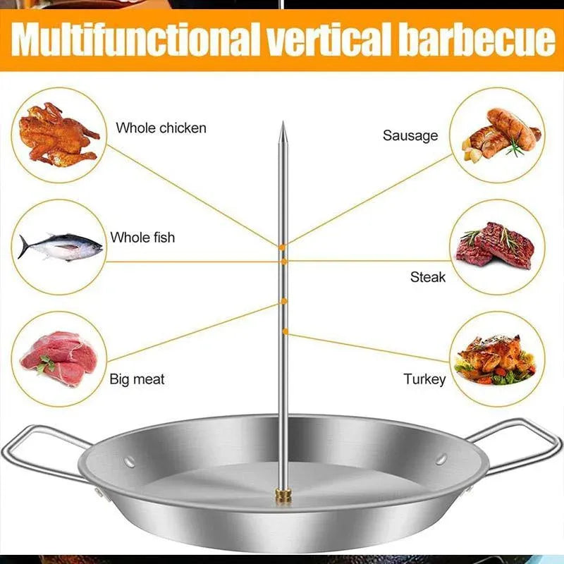 Stainless Steel Vertical Skewer Grill Pan Barbecue Kebab Rack Grill