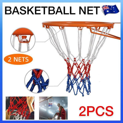 2Pcs Tri-Colour Basketball Hoop Nets Red White Blue Standard