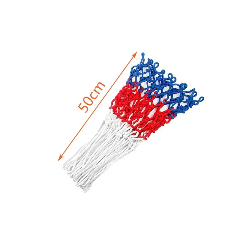 2Pcs Tri-Colour Basketball Hoop Nets Red White Blue Standard