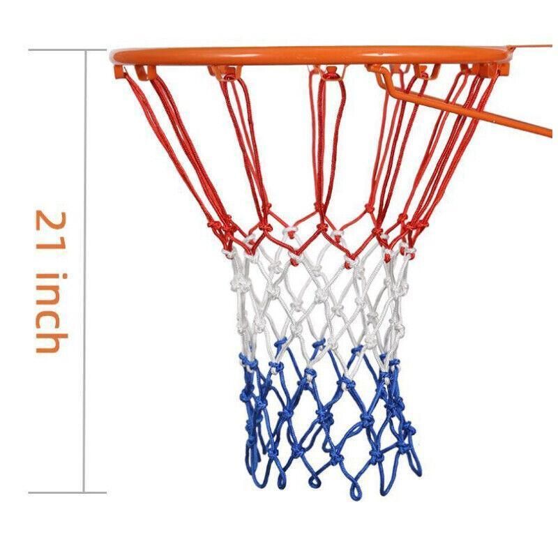 2Pcs Tri-Colour Basketball Hoop Nets Red White Blue Standard