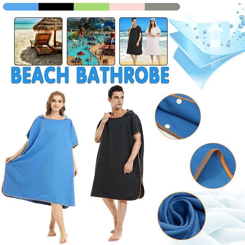 Hooded Changing Robe Poncho, Quick Dry, 110 x 90 cm