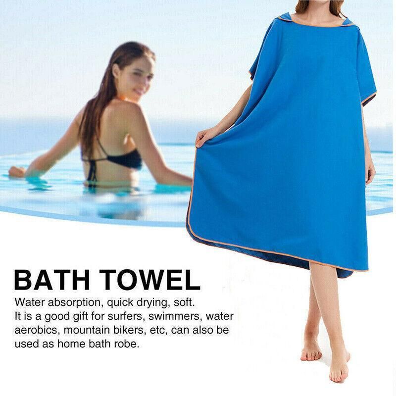 Hooded Changing Robe Poncho, Quick Dry, 110 x 90 cm