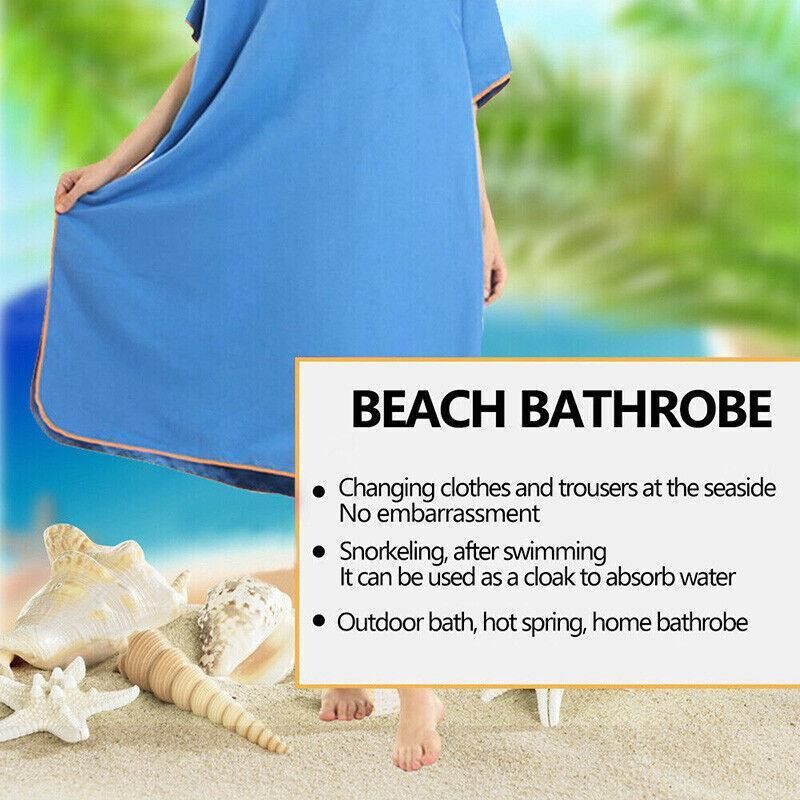 Hooded Changing Robe Poncho, Quick Dry, 110 x 90 cm