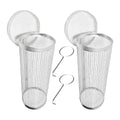 2pcs BBQ Basket Round Grill Cage Portable Rotating Net for Outdoor