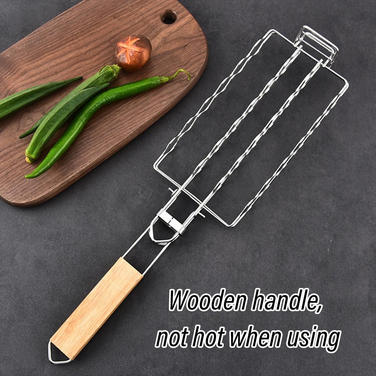 Portable Sausage Grill Net BBQ Tool Hot Dog Grill Holder Cooking