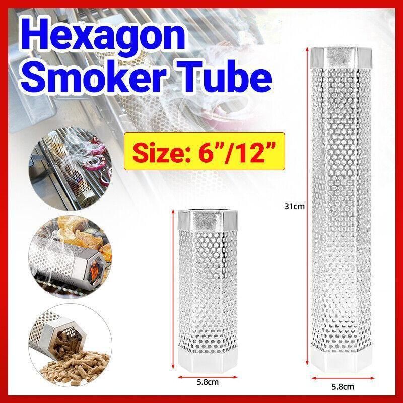 Hexagon Bbq Smoker Tube Stainless Steel Grill Accessory Smoking Box
