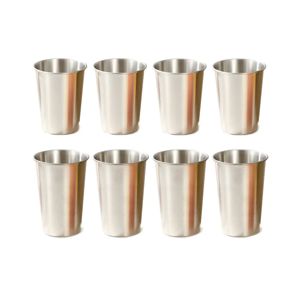 Stainless Steel Cups, Set of 8 (4 x 350 ml and 4 x 500 ml)
