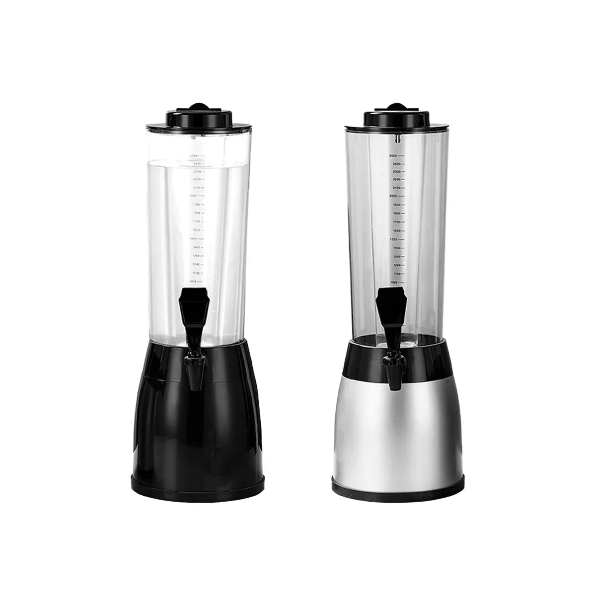 Beer Tower Drink Dispenser with Tap, Silver, 2.5 L