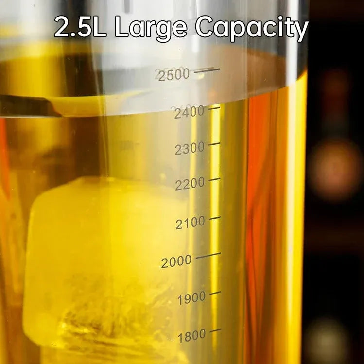 Beer Tower Drink Dispenser with Tap, Silver, 2.5 L