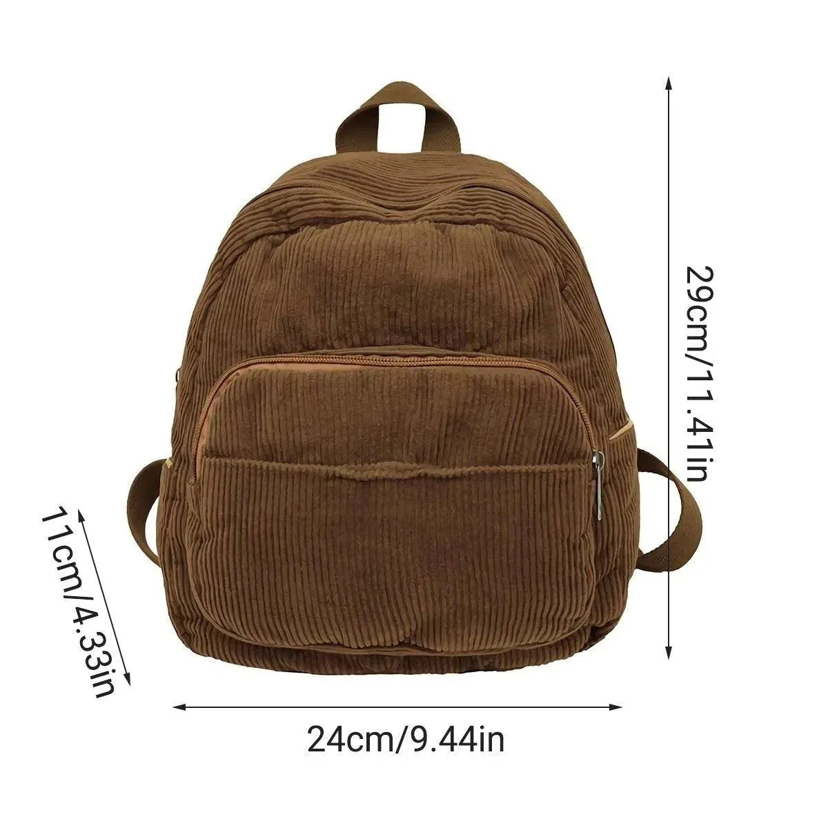 Schoolbag Corduroy Shoulder Bag Simple Mini Backpack for Daily