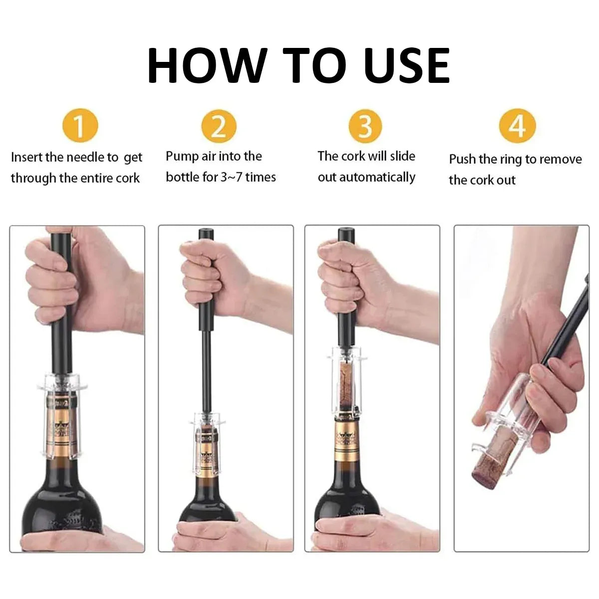 4PCS Wine Bottle Opener Set for Home Bar Kitchen Wine Lovers Birthday