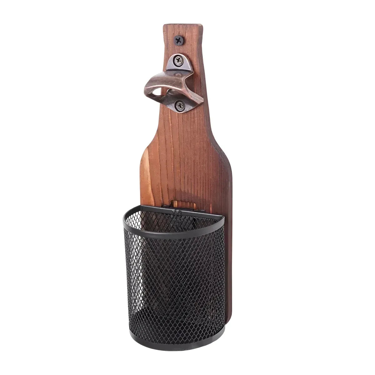 Wooden Wall Mounted Bottle Opener Solid Wood Beer Opener Rustic Home