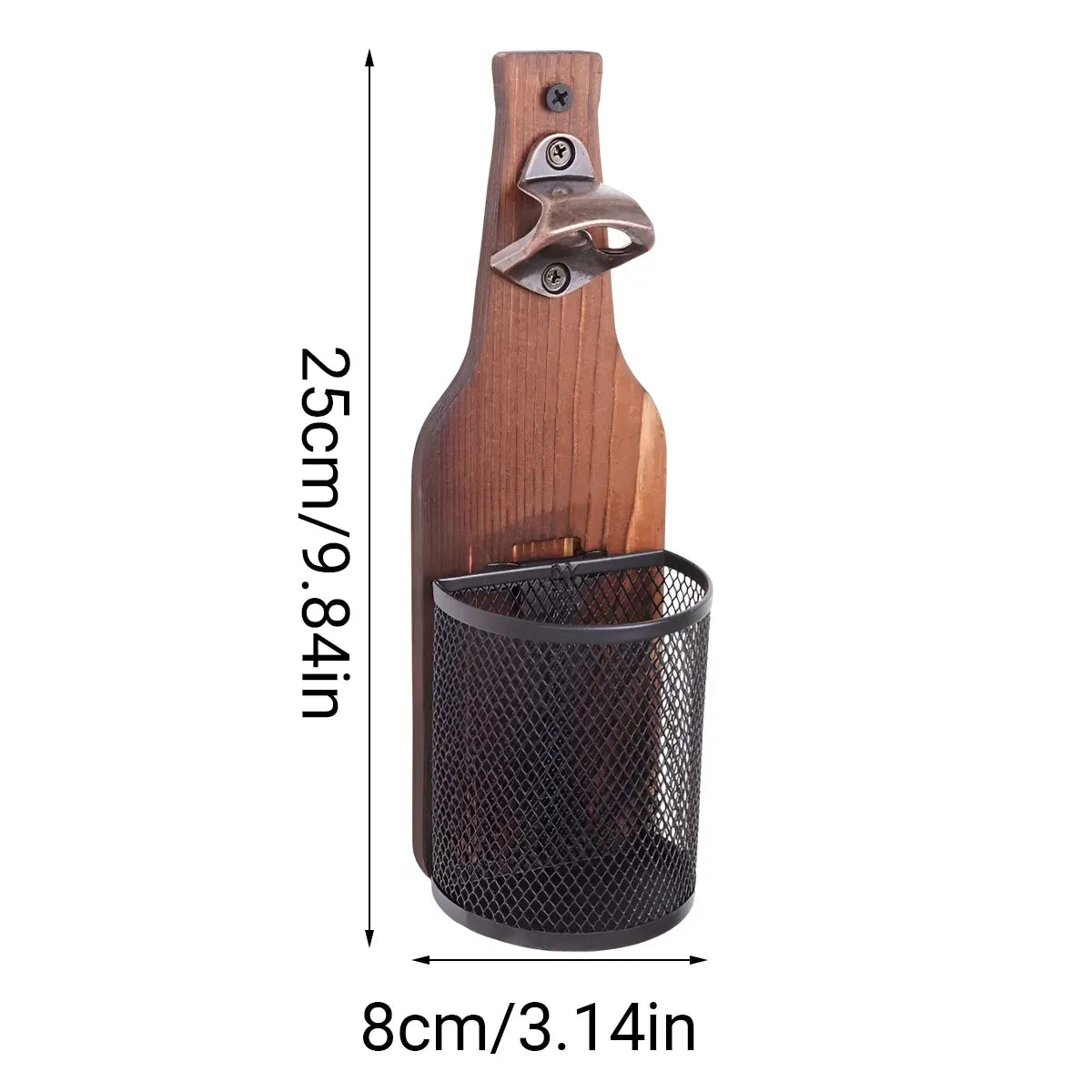 Wooden Wall Mounted Bottle Opener Solid Wood Beer Opener Rustic Home