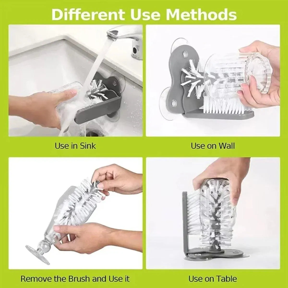 Sink Water Bottle Cleaning Brush Glass Cup Brush Suction Cup