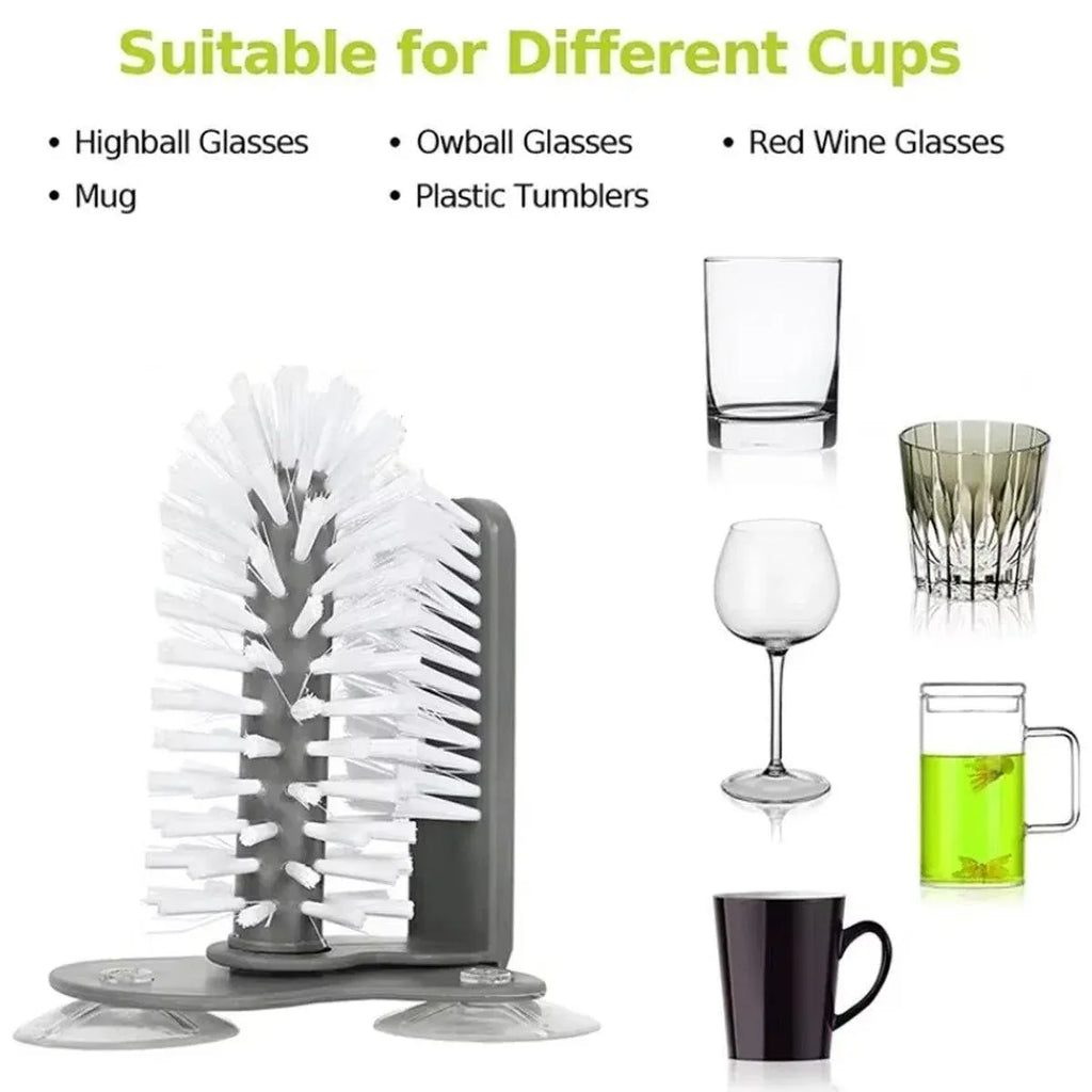 Sink Water Bottle Cleaning Brush Glass Cup Brush Suction Cup