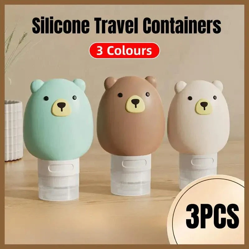 3pcs Silicone Travel Dispenser Bottles Portable Travel Size Storage