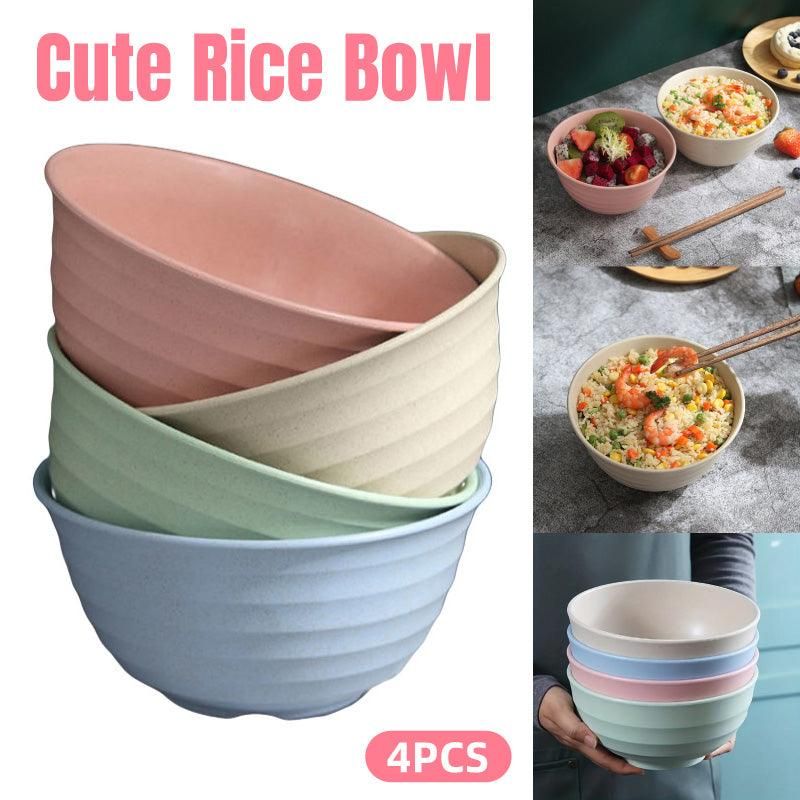 Wheat Straw Bowls, 17 cm, Set of 4