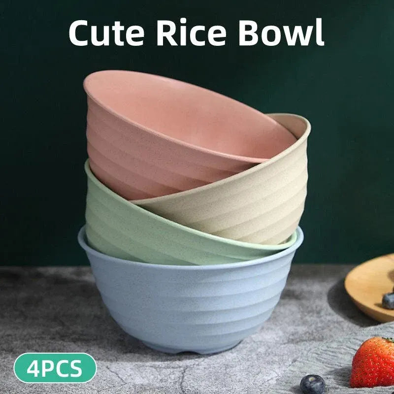 Wheat Straw Bowls, 17 cm, Set of 4
