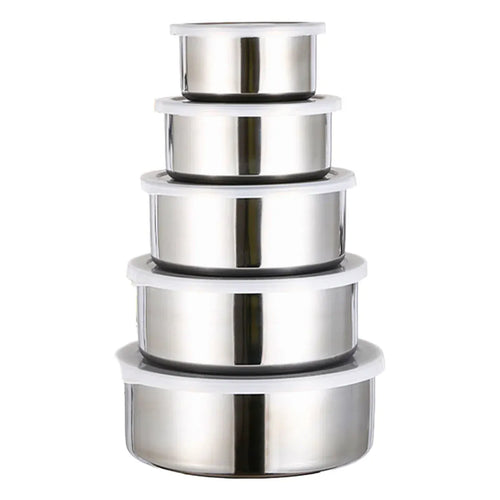 5PCS Food Storage Bowls Round Kitchen Containers with Lids for
