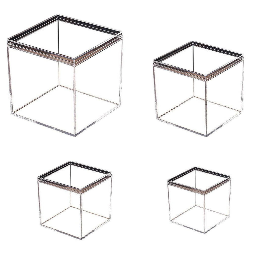 10PCS Clear Acrylic Plastic Boxes Square Storage Containers for