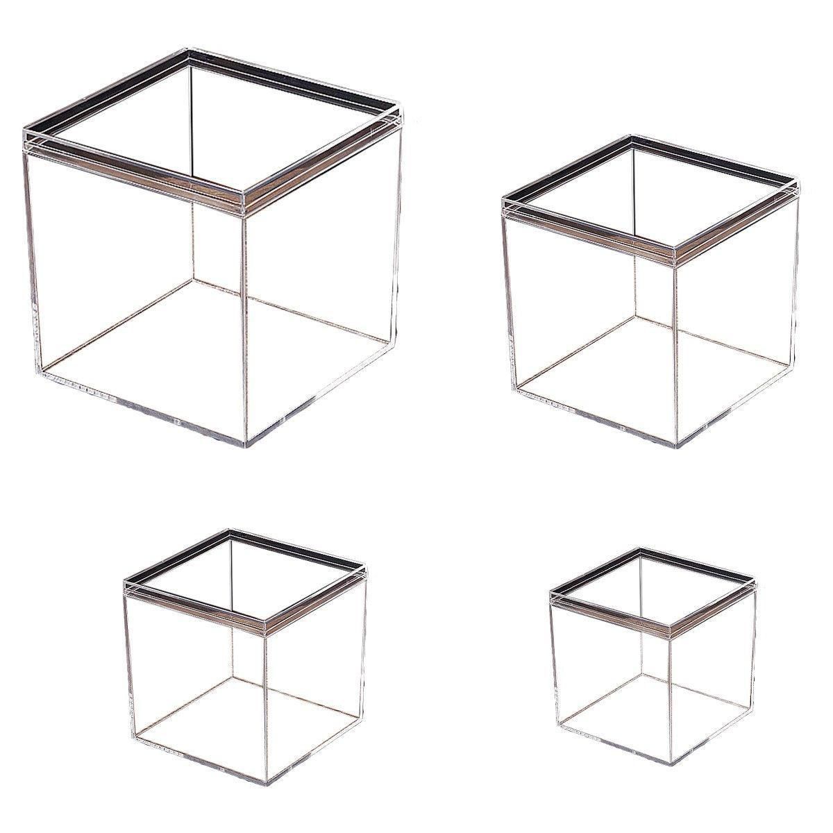 10PCS Clear Acrylic Plastic Boxes Square Storage Containers for