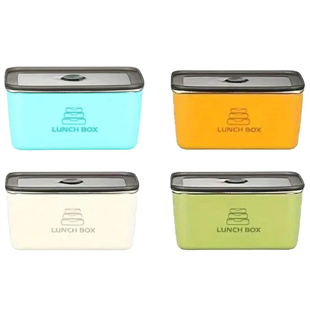 4pcs Sealed Crisper Food Storage Container Set Bento Box Refrigerator