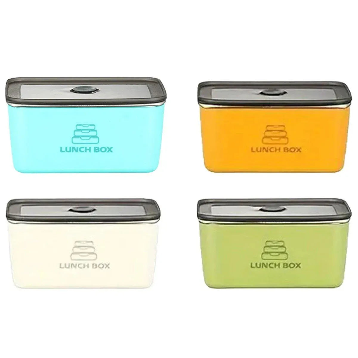 4pcs Sealed Crisper Food Storage Container Set Bento Box Refrigerator