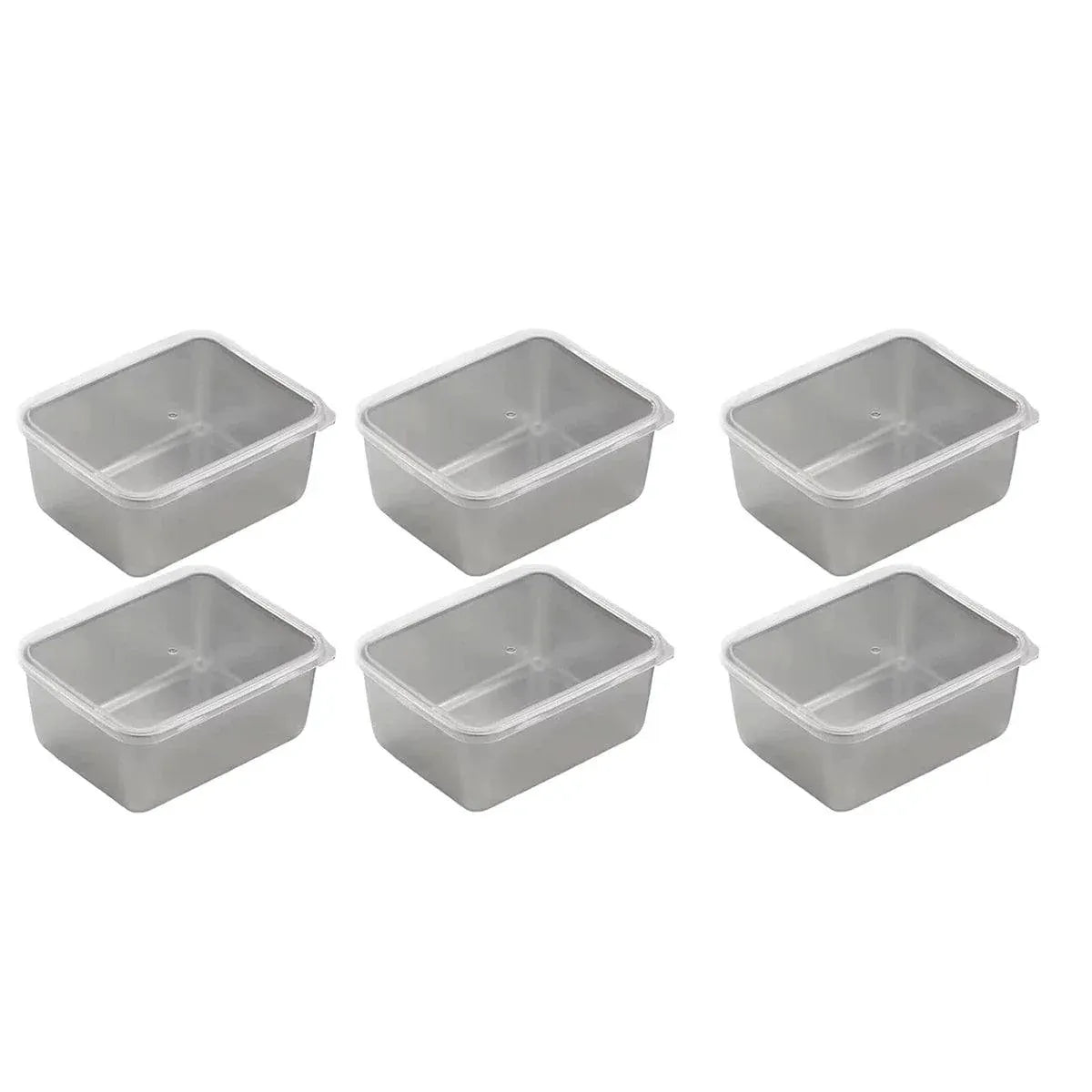 6PCS Stainless Steel Food Storage Box Refrigerator Crisper