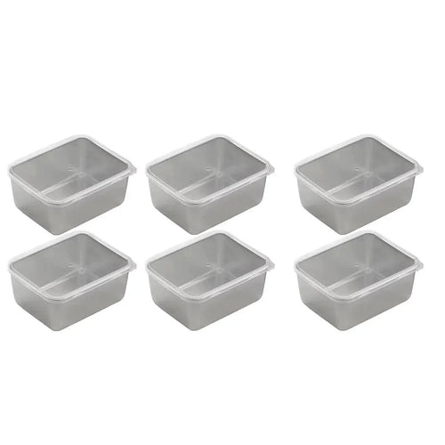 6PCS Stainless Steel Food Storage Box Refrigerator Crisper