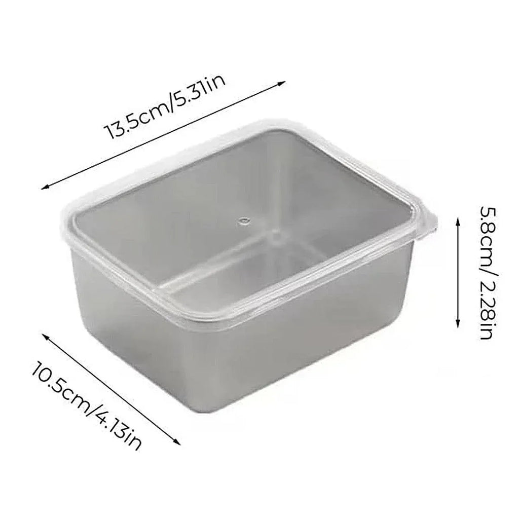 6PCS Stainless Steel Food Storage Box Refrigerator Crisper