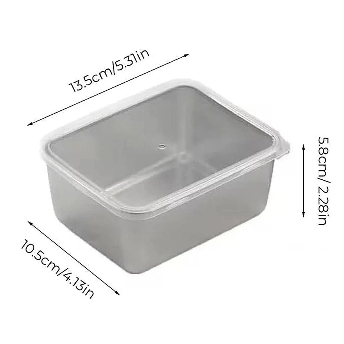 6PCS Stainless Steel Food Storage Box Refrigerator Crisper
