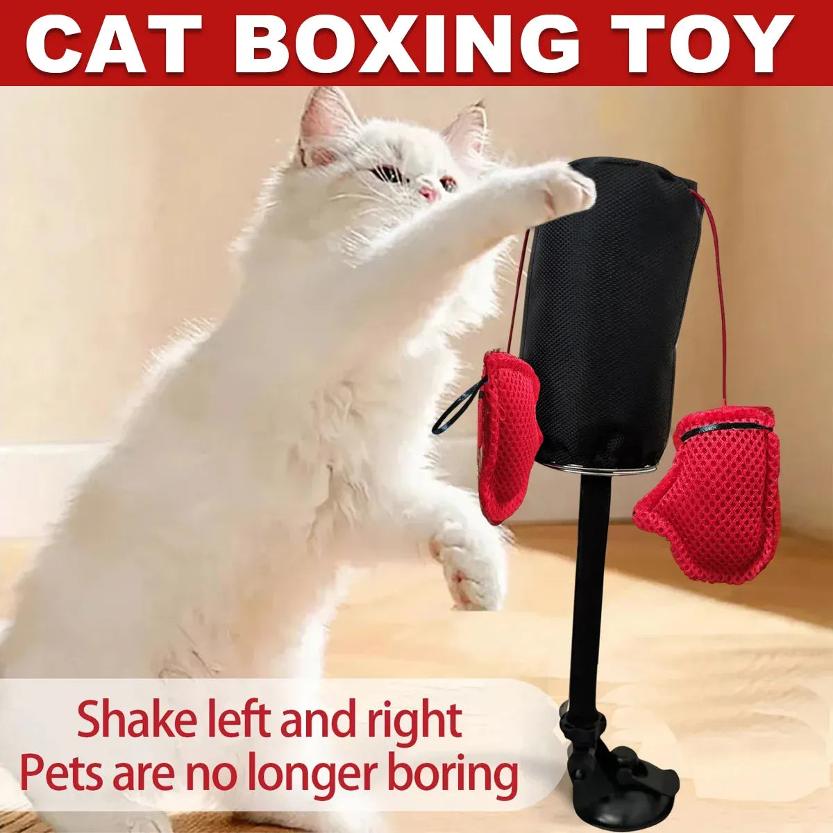 Tease Cat Toys Multi-Functional Cat Boxing Game Interactive Fun Toy