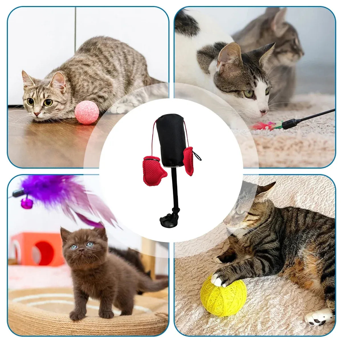Tease Cat Toys Multi-Functional Cat Boxing Game Interactive Fun Toy