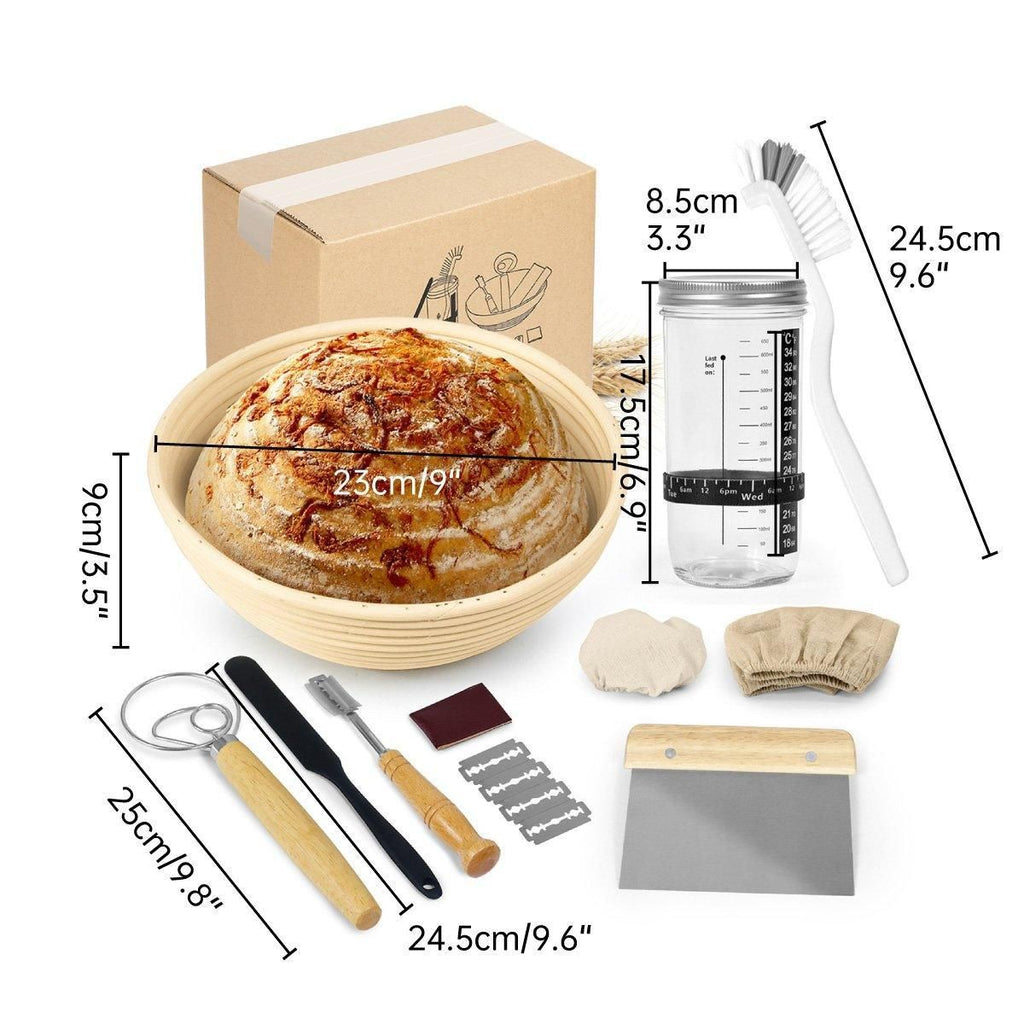 Rattan Bread Proofing Basket Set, 23 cm