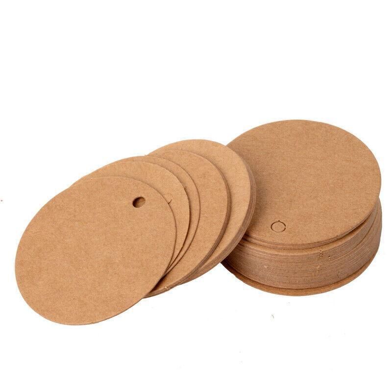 Round Kraft Paper Gift Tags, 5 cm, 200 Pack
