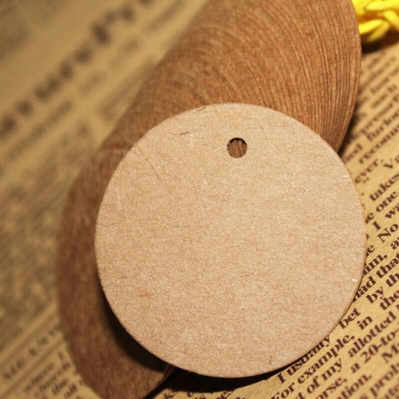 Round Kraft Paper Gift Tags, 5 cm, 200 Pack