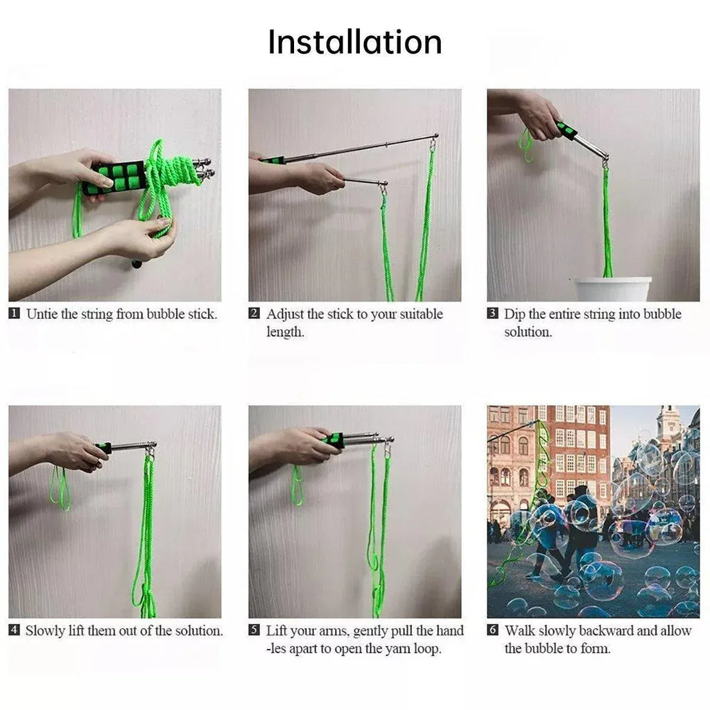 Double Pole Bubble Rope for Giant Bubble Show Outdoor Party Fun