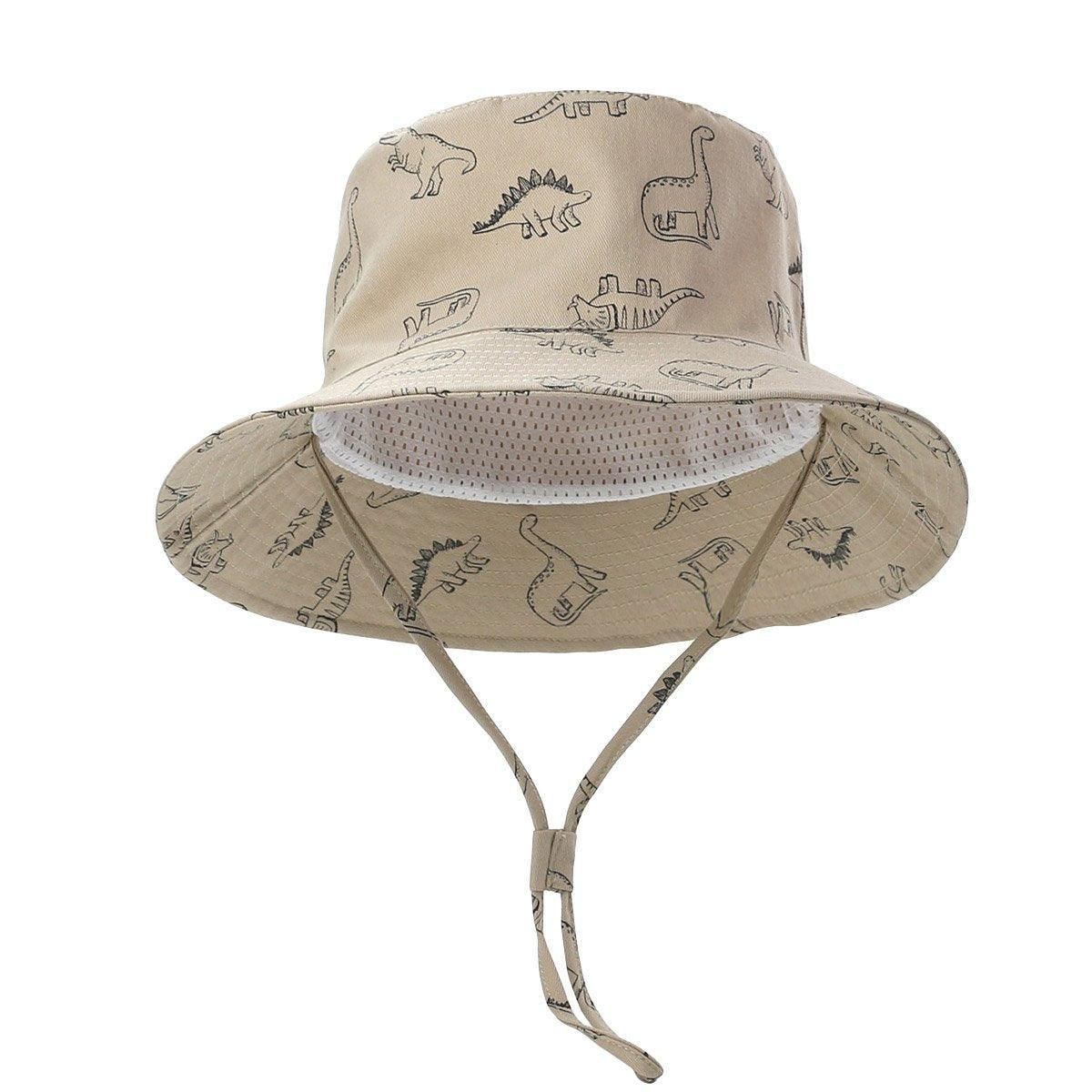 Cartoon Dinosaur Bucket Hat with Wide Brim for Summer Sun