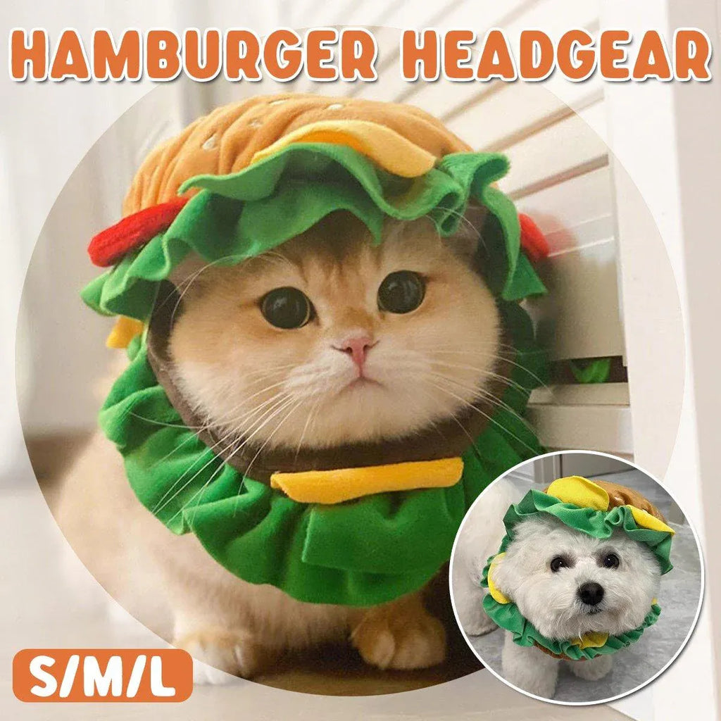 Cute Pet Hamburger Headgear Headdress
