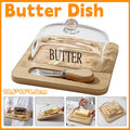 Butter Dish Glass Lid Cheese Cake Dessert Box Storage Container