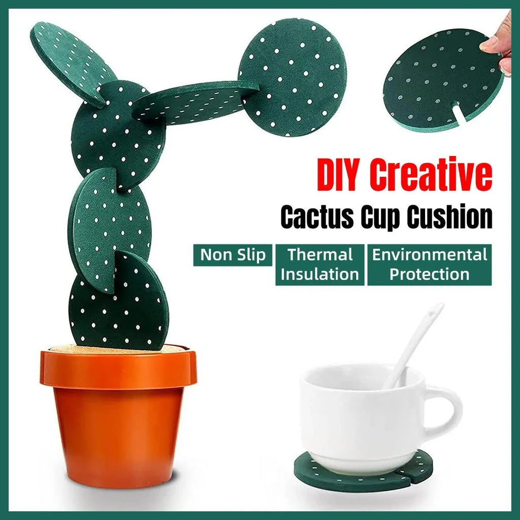 DIY Cactus Coaster Set with Pot