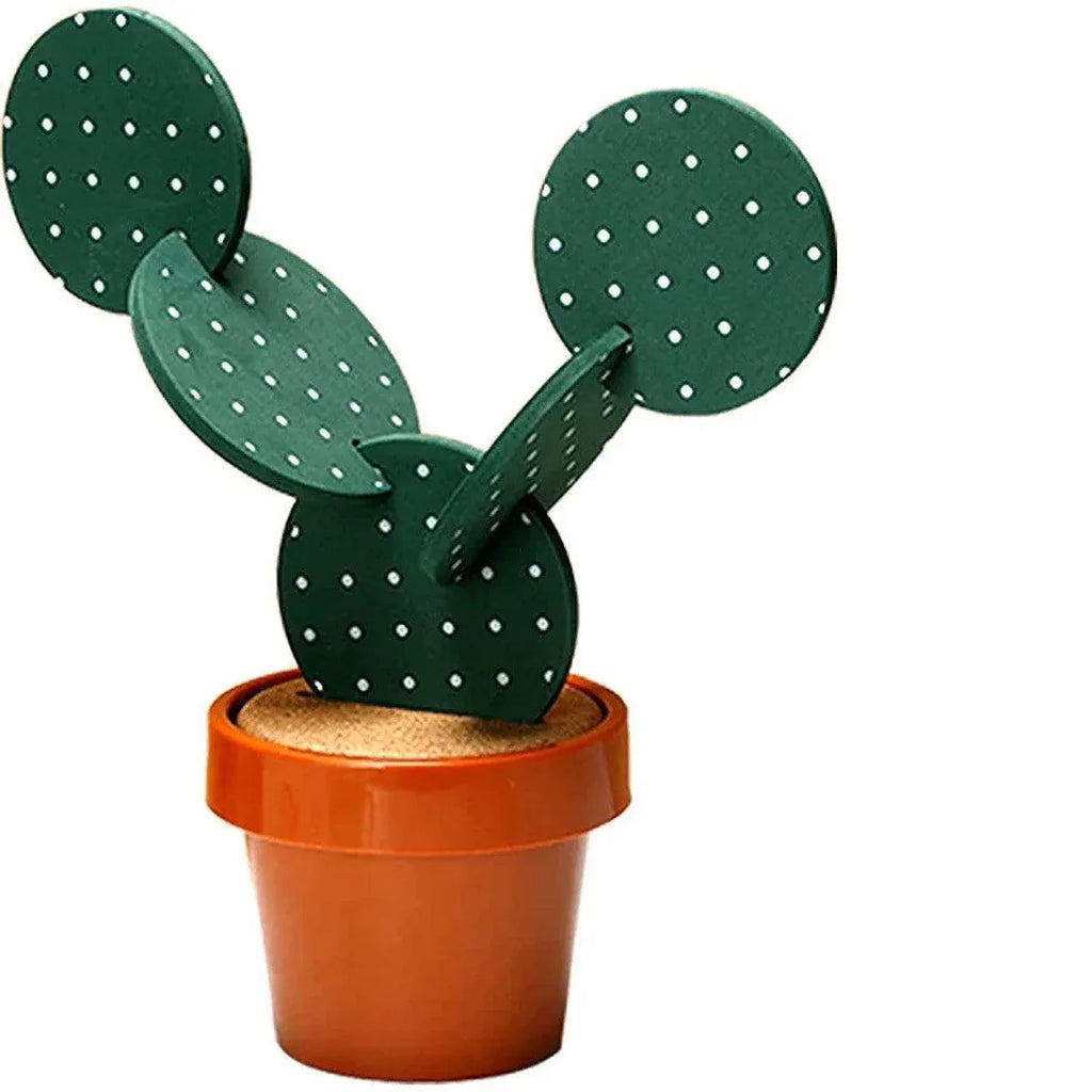 DIY Cactus Coaster Set with Pot