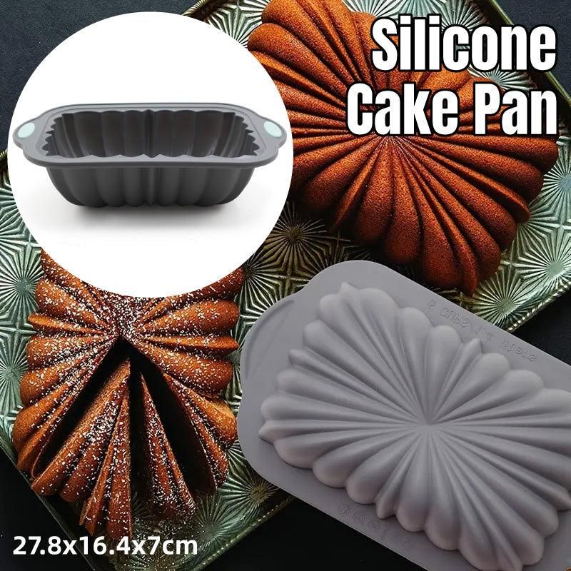 Rectangular Flower Pattern Cake Pan, Grey